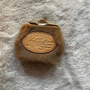 Genuine Kangaroo Coin Purse with Gold Accents